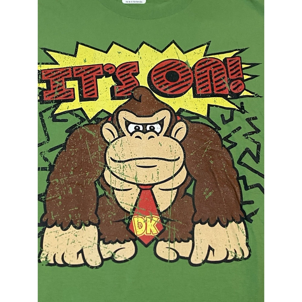 Nintendo DONKEY KONG IT'S ON LIKE DONKEY KONG T-Shirt Green Short Sleeve Large? - Picture 2 of 5